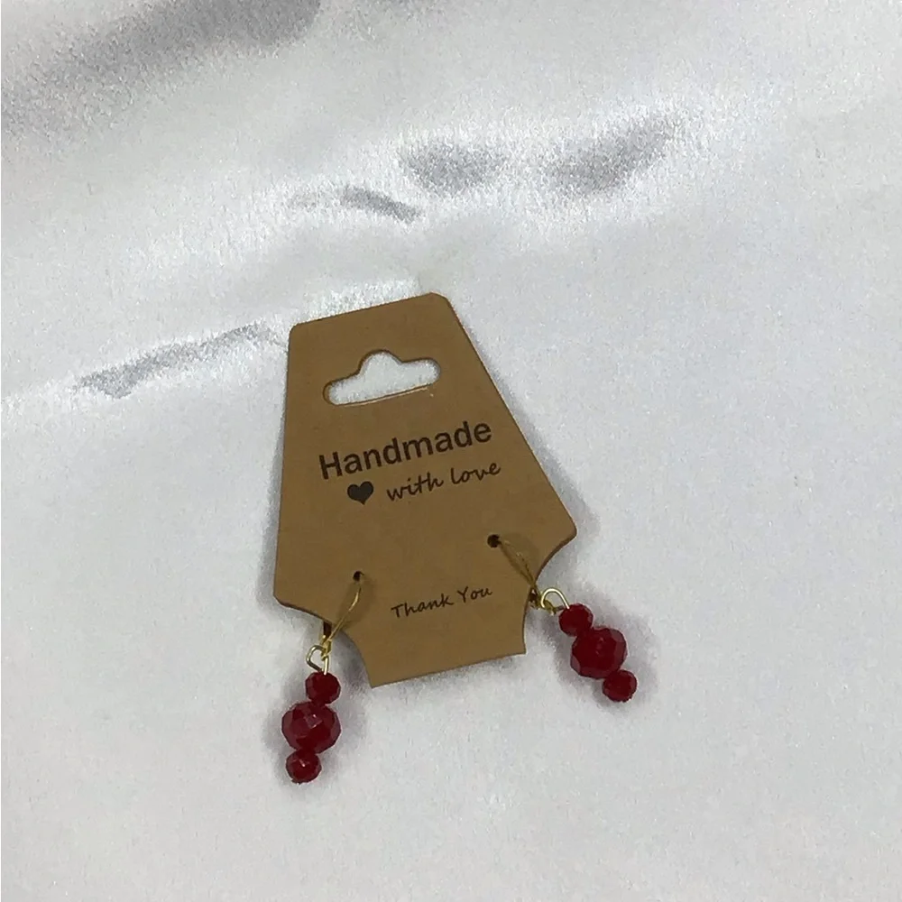 Handmade Beaded Dangle Earrings - Assorted Colors